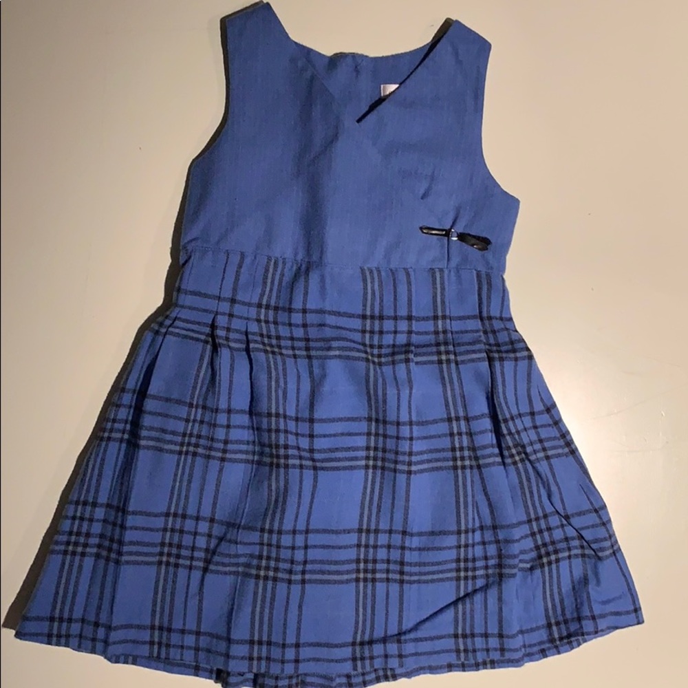 C.C. Bates Girls Size 4 Dress Blue Plaid